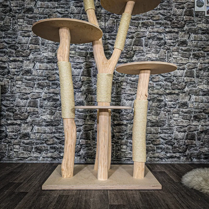 Naturkratzbaum 3746 Kratzbaum Natur Holz Design 175 cm hoch Katzenbaum