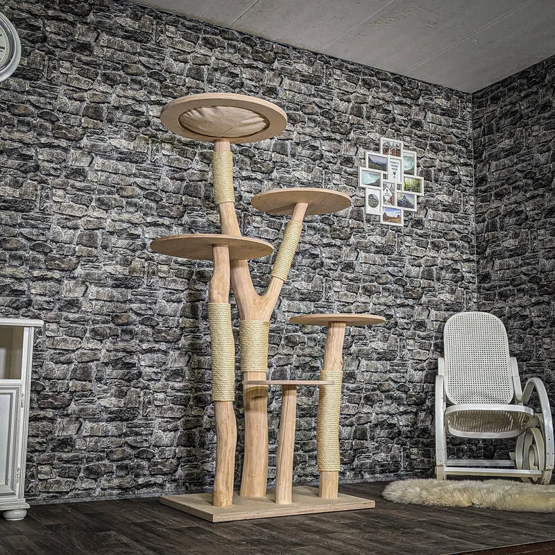 Naturkratzbaum 3746 Kratzbaum Natur Holz Design 175 cm hoch Katzenbaum