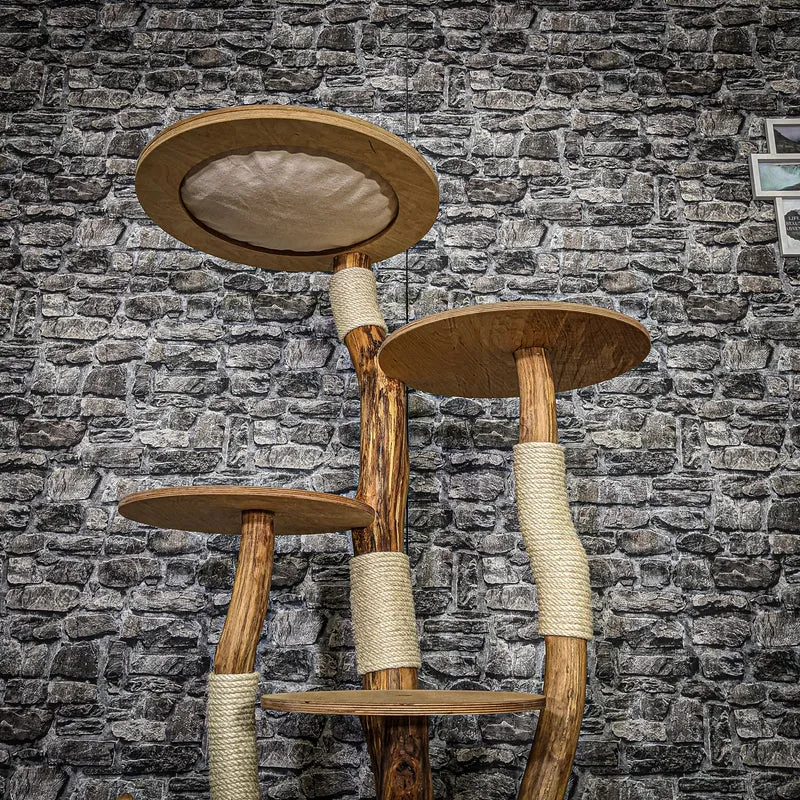 Naturkratzbaum 3743 Kratzbaum Natur Holz Design 147 cm hoch Katzenbaum