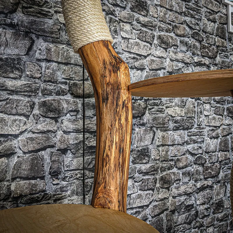 Naturkratzbaum 3743 Kratzbaum Natur Holz Design 147 cm hoch Katzenbaum
