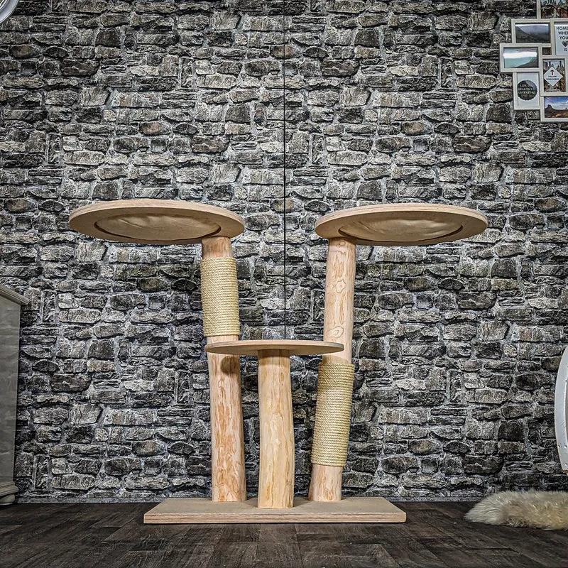 Naturkratzbaum 3741 Kratzbaum Natur Holz Design 96 cm hoch Katzenbaum