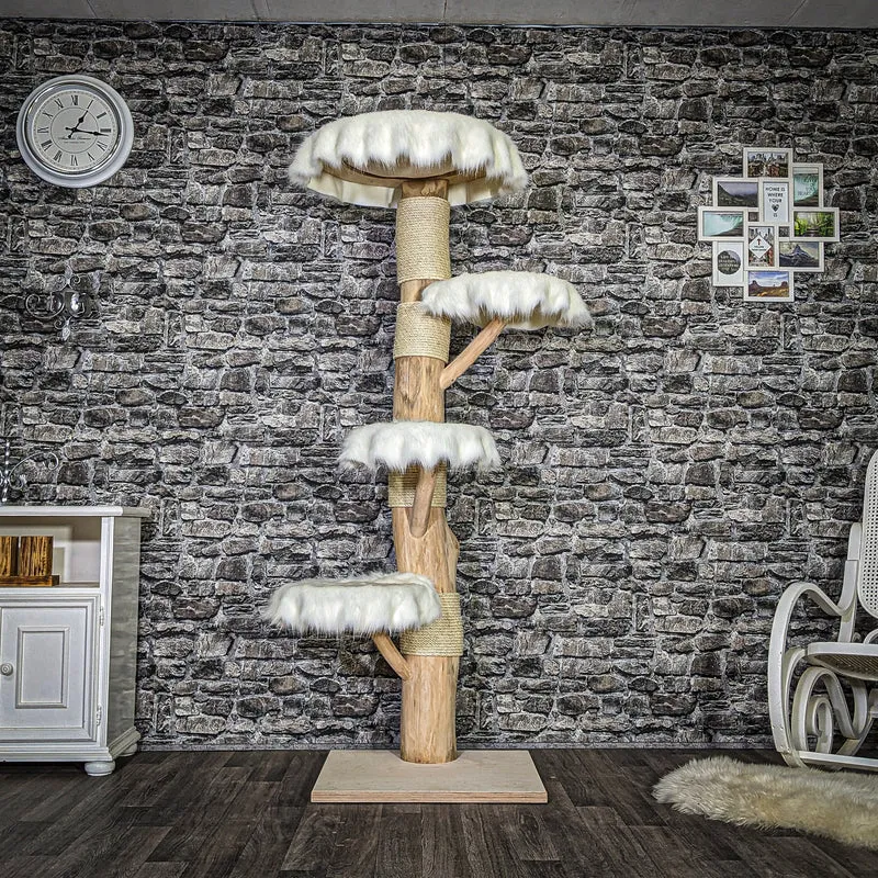 Naturkratzbaum 3738 Kratzbaum Natur Holz Design 185 cm hoch Katzenbaum