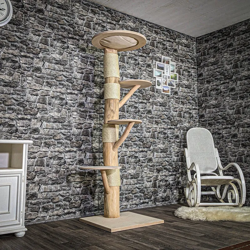 Naturkratzbaum 3738 Kratzbaum Natur Holz Design 185 cm hoch Katzenbaum