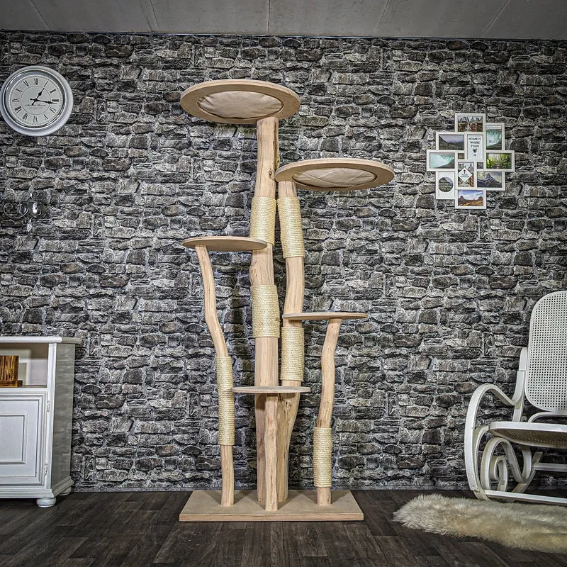Naturkratzbaum 3737 Kratzbaum Natur Holz Design 192 cm hoch Katzenbaum