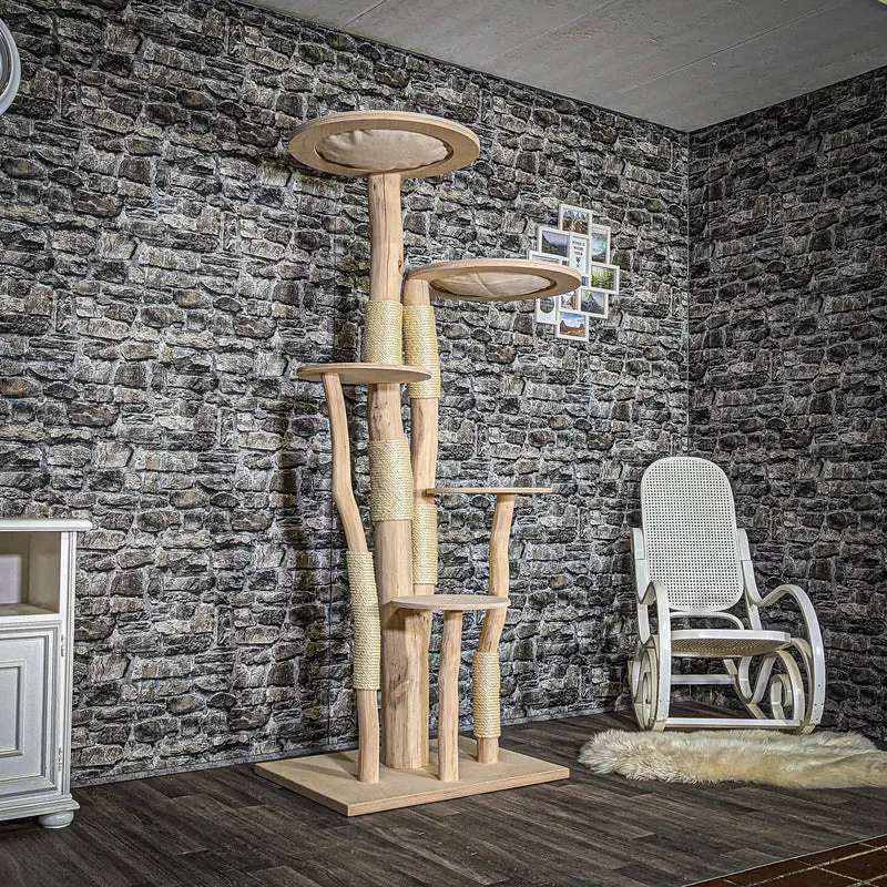 Naturkratzbaum 3737 Kratzbaum Natur Holz Design 192 cm hoch Katzenbaum