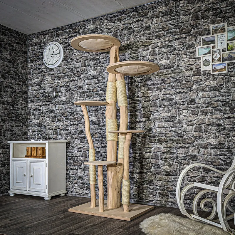 Naturkratzbaum 3737 Kratzbaum Natur Holz Design 192 cm hoch Katzenbaum