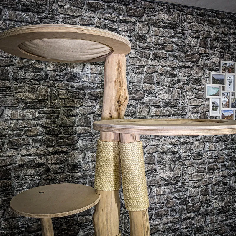 Naturkratzbaum 3737 Kratzbaum Natur Holz Design 192 cm hoch Katzenbaum