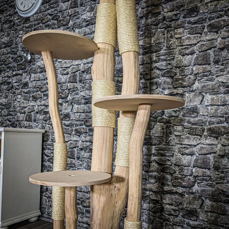 Naturkratzbaum 3737 Kratzbaum Natur Holz Design 192 cm hoch Katzenbaum