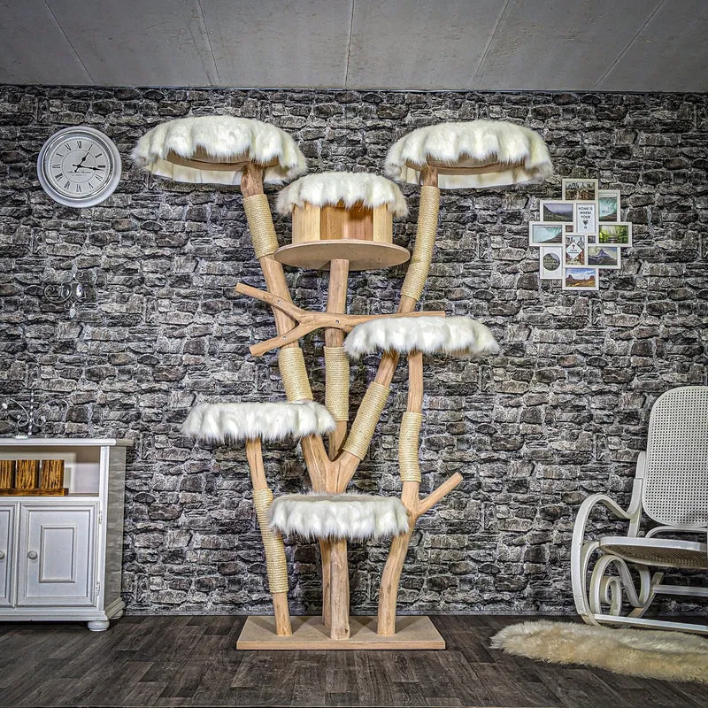 Naturkratzbaum 3734 Kratzbaum Natur Holz Design 200 cm hoch Katzenbaum