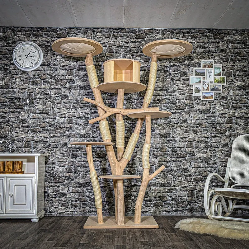Naturkratzbaum 3734 Kratzbaum Natur Holz Design 200 cm hoch Katzenbaum