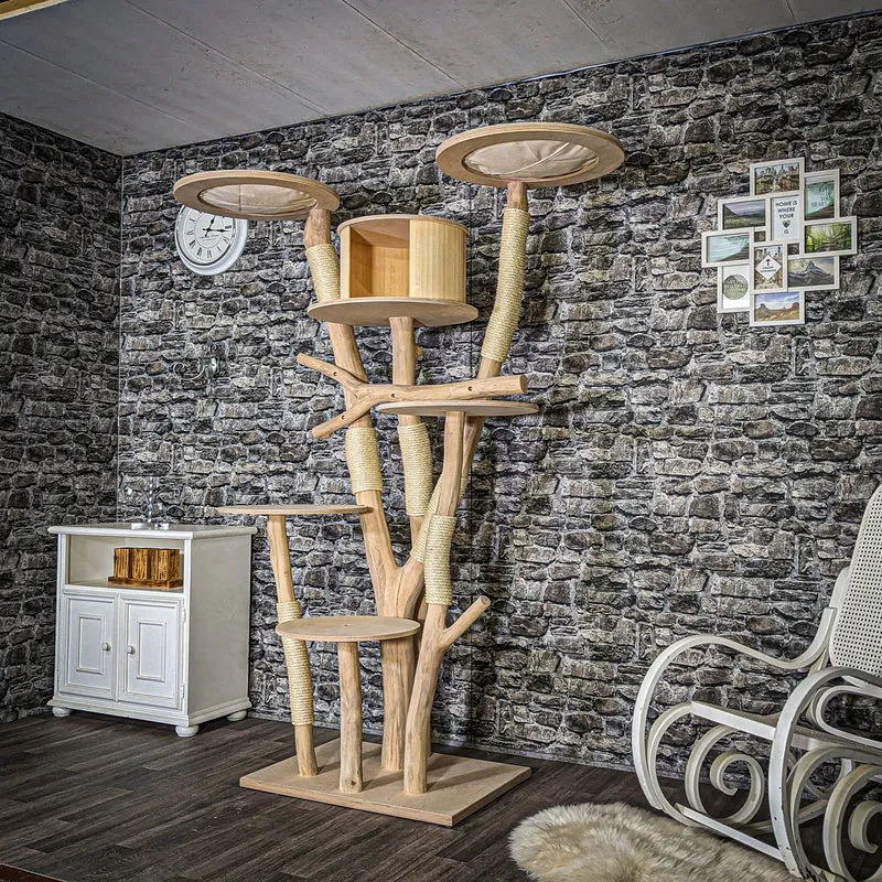 Naturkratzbaum 3734 Kratzbaum Natur Holz Design 200 cm hoch Katzenbaum