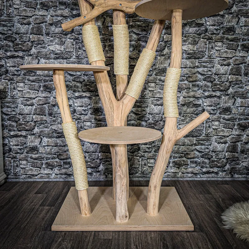 Naturkratzbaum 3734 Kratzbaum Natur Holz Design 200 cm hoch Katzenbaum
