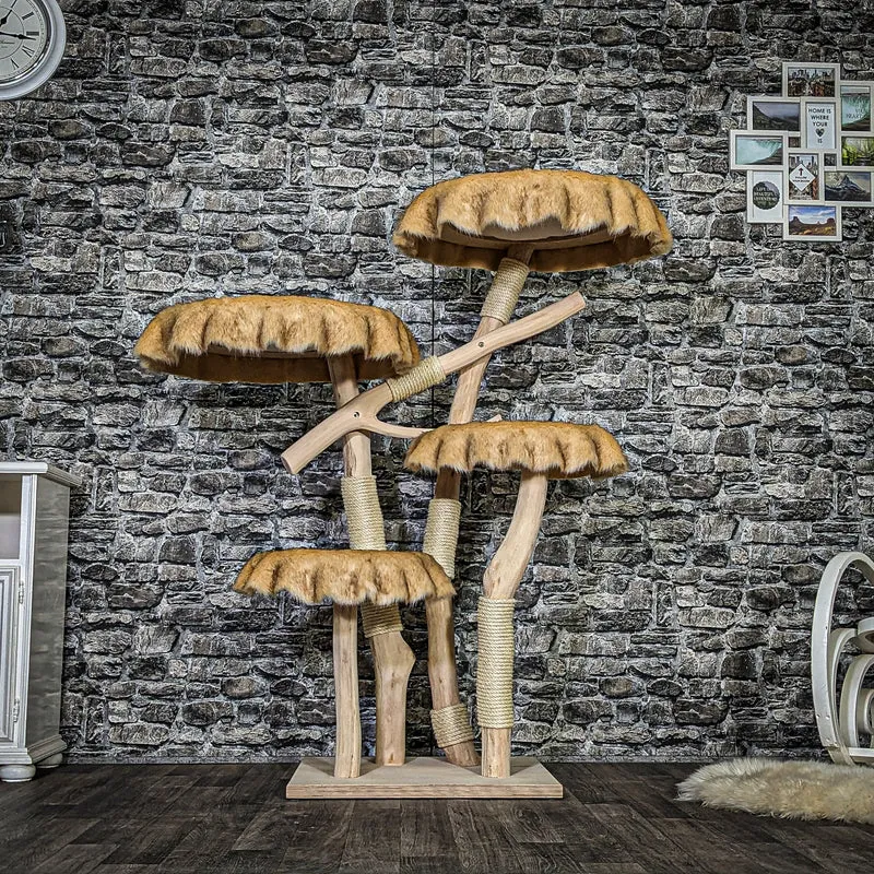 Naturkratzbaum 3733 Kratzbaum Natur Holz Design 145 cm hoch Katzenbaum