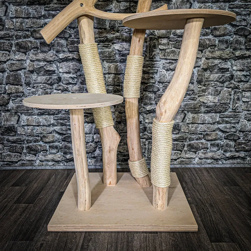 Naturkratzbaum 3733 Kratzbaum Natur Holz Design 145 cm hoch Katzenbaum