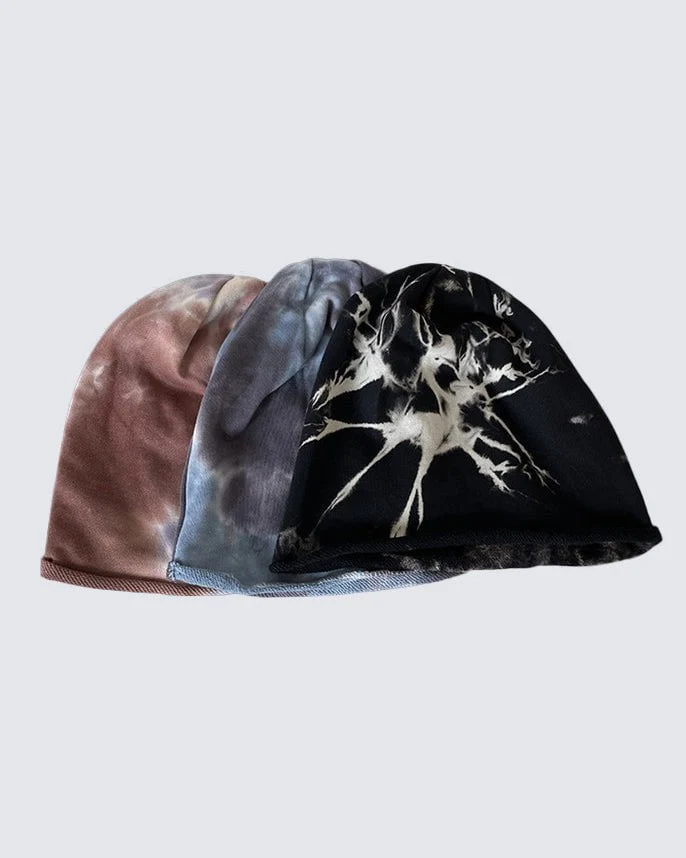 Street Style Tie-Dye Loose Knit Beanie