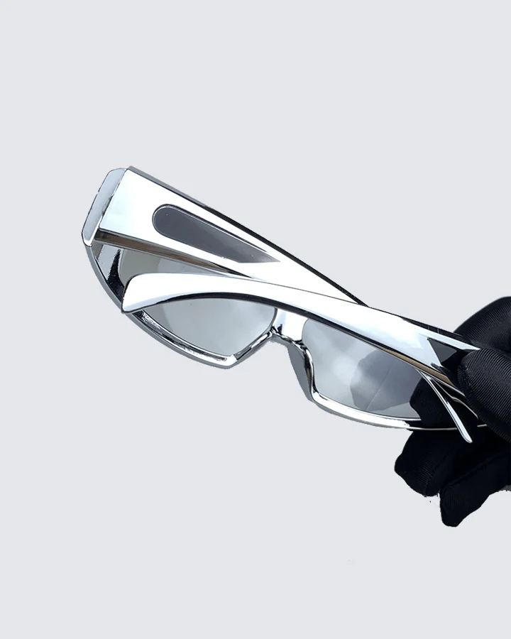 Cyber Style Silver Frame Glasses