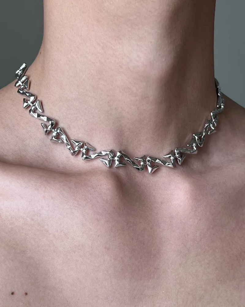 Unregular Twisted Hip-Hop Braided Necklace