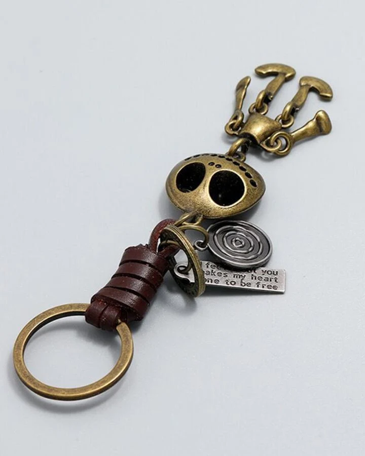 Vintage Small Skull Keychain