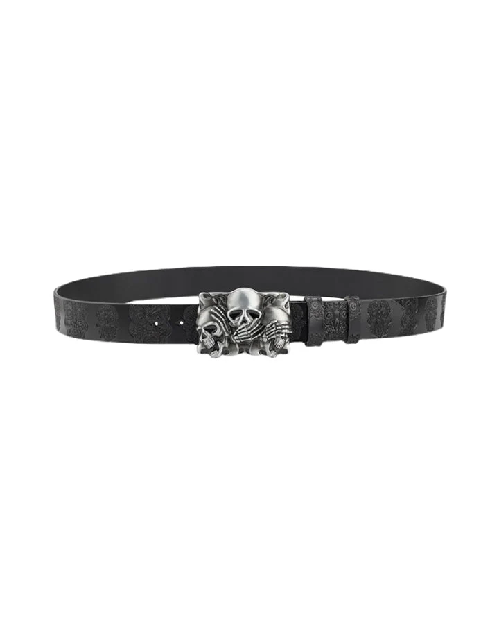 Skull Metal Buckle Leather Belt