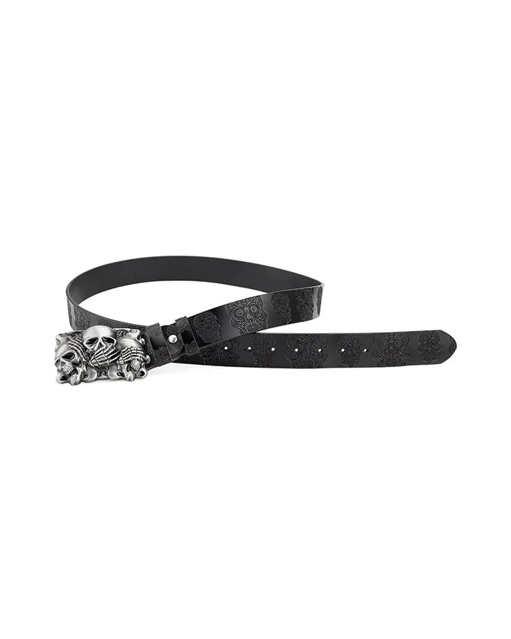 Skull Metal Buckle Leather Belt