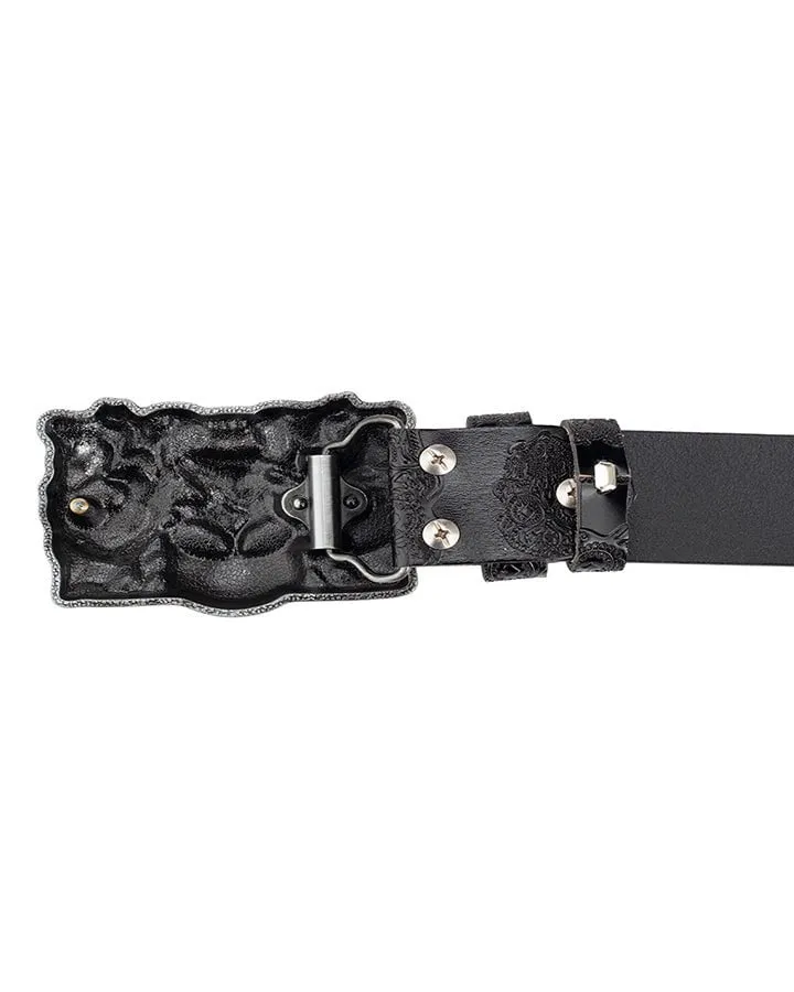 Skull Metal Buckle Leather Belt
