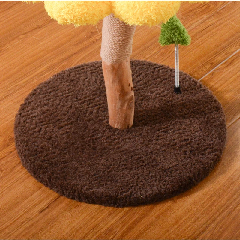 Holz Katzenbaum, Sonnenblumenform, Plüsch Komfortabel, Sisal Katzenkratzbaum, Große & kleine, Kratzen oder Schlafen