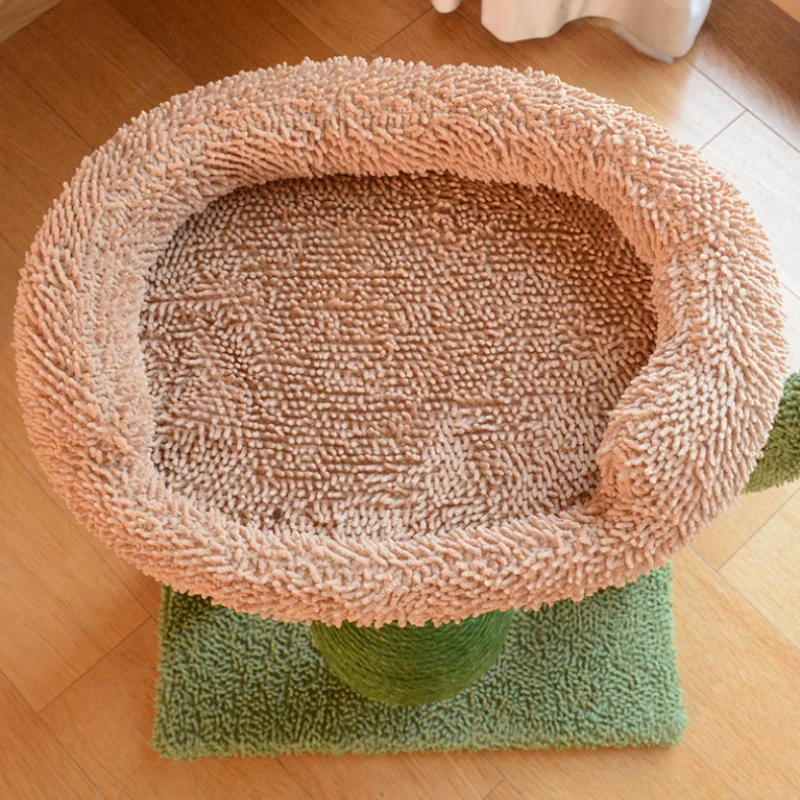 Katzen Baum, Cactus Sisal-Katzenbaum mit Katzenbett, Pilzform Katzenkratzball, Schlafen für große Katzen & Krallenschleifen