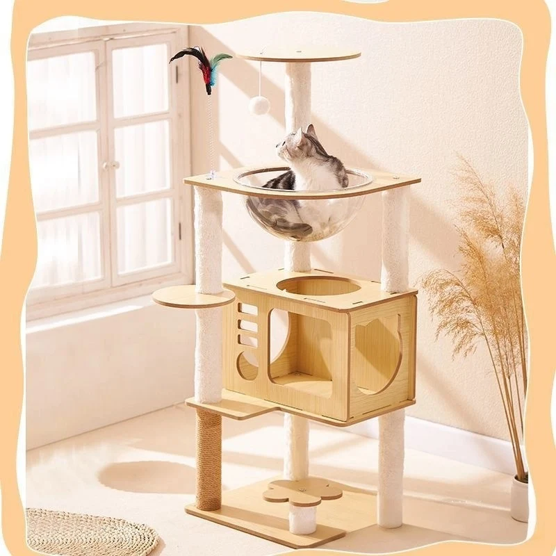 Groß Katzenbaum, Kratzbaum XXL mit Höhle und Katzenspielzeug, Stabil und Robust, Kletterbaum mit Sisal oder Plüsch