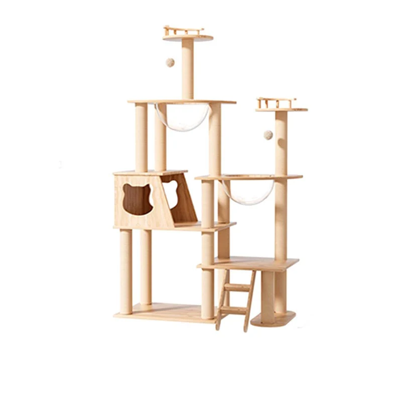 Katzenbaum XXL, Stabiler Katzenmöbel Mehrere Katzen, , Kratzbaum Groß mit Aussichtsplattform, Multifunktionalität