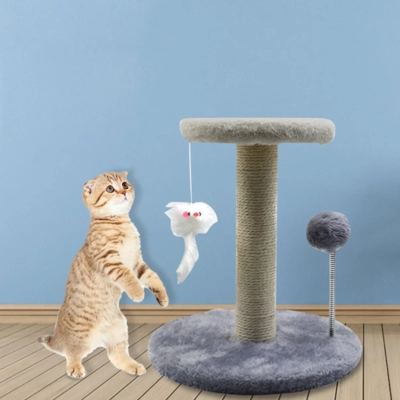 Pawsometime Kratzbaum Mini, Katzenkratzsäule aus Sisal, Stabiler Kratzbaum für kleine Katzen, Qualitätsgarantie