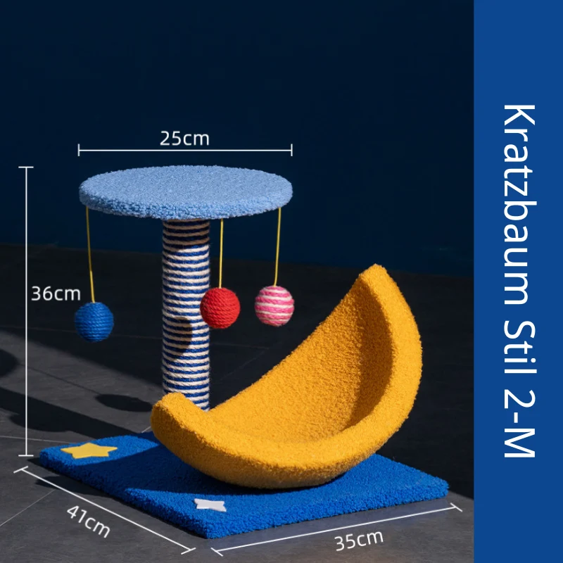 Kratzbaum mit großer Liegefläche, Sternenhimmel Themen Kratzsäule, Multifunktional für Katzen, Bequem und Stylisch