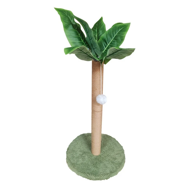 Schmaler Kratzbaum mit Ballspielzeug, Kokosnusspalmen-Form, Hochwertiger Sisalstamm