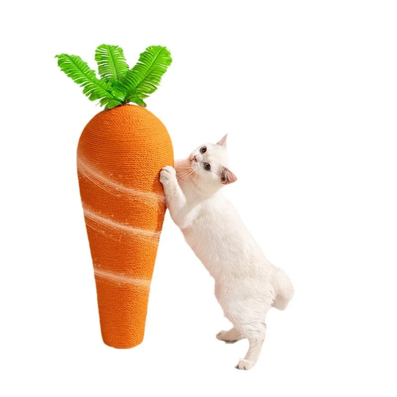 Stabil Kratzbaum für Katzen, Karotte mit eng gewickeltem Sisal, kratzfest und langlebig, ideal für Zuhause