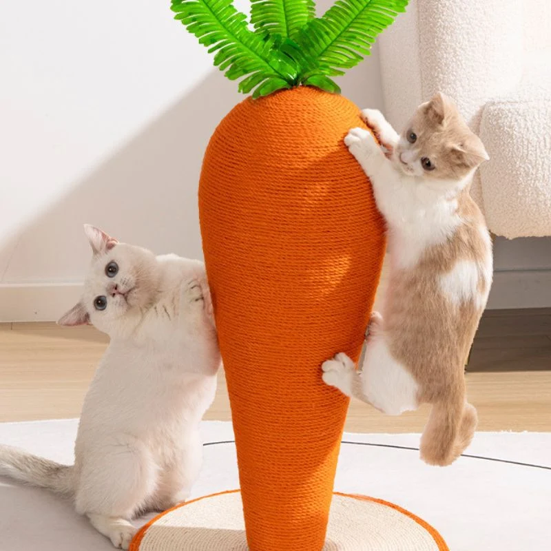 Stabil Kratzbaum für Katzen, Karotte mit eng gewickeltem Sisal, kratzfest und langlebig, ideal für Zuhause