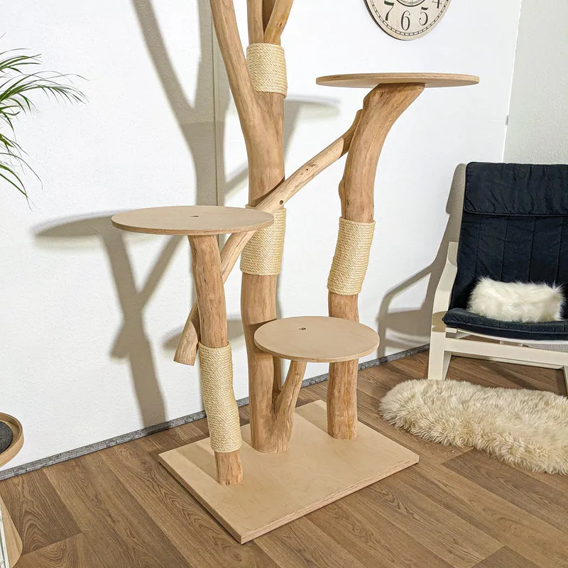 Naturkratzbaum 3732 Kratzbaum Natur Holz Design 235 cm hoch Katzenbaum