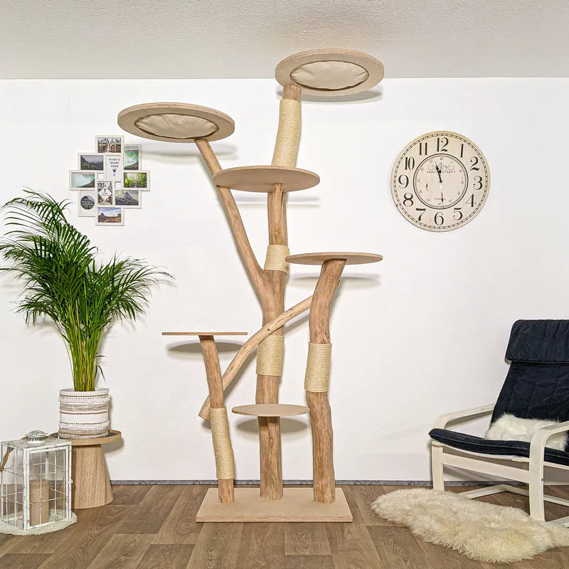 Naturkratzbaum 3732 Kratzbaum Natur Holz Design 235 cm hoch Katzenbaum