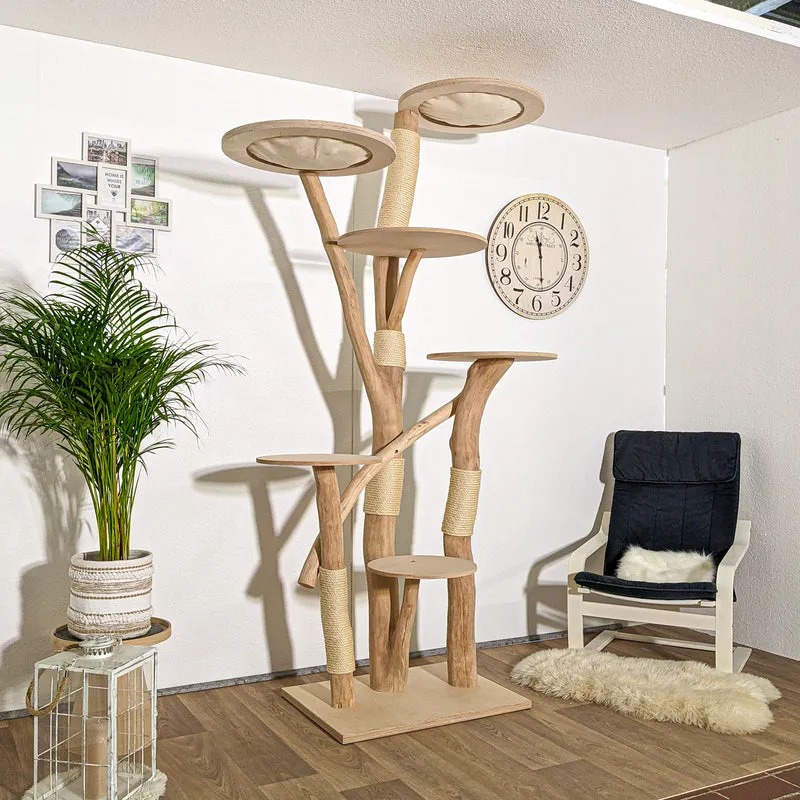 Naturkratzbaum 3732 Kratzbaum Natur Holz Design 235 cm hoch Katzenbaum