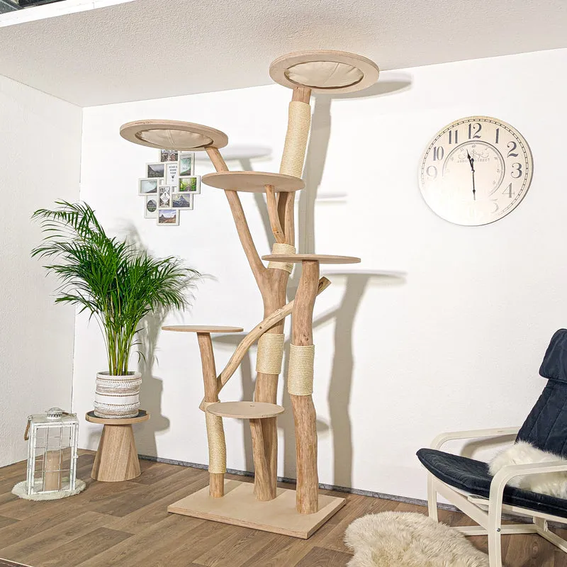 Naturkratzbaum 3732 Kratzbaum Natur Holz Design 235 cm hoch Katzenbaum