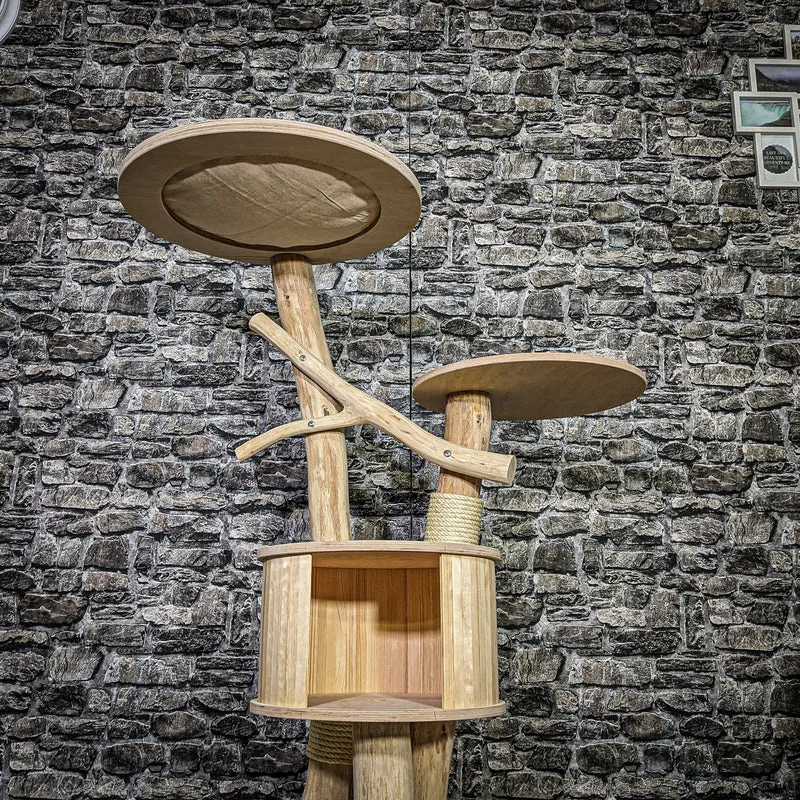 Naturkratzbaum 3730 Kratzbaum Natur Holz Design 120 cm hoch Katzenbaum
