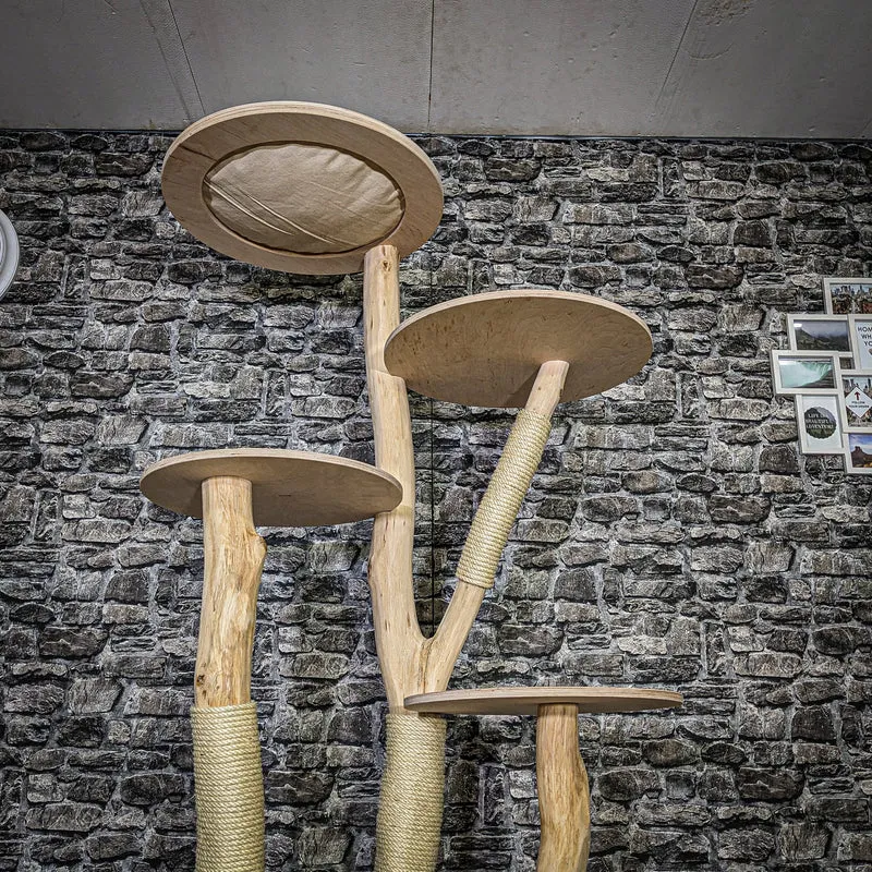 Naturkratzbaum 3729 Kratzbaum Natur Holz Design 195 cm hoch Katzenbaum