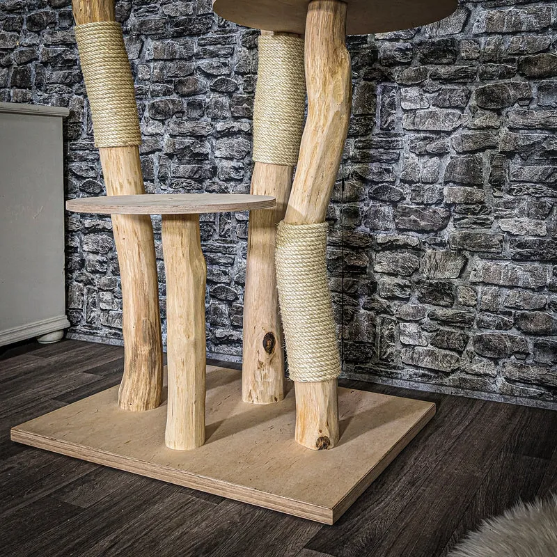 Naturkratzbaum 3729 Kratzbaum Natur Holz Design 195 cm hoch Katzenbaum