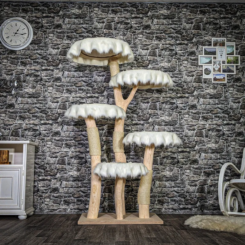 Naturkratzbaum 3725 Kratzbaum Natur Holz Design 175 cm hoch Katzenbaum