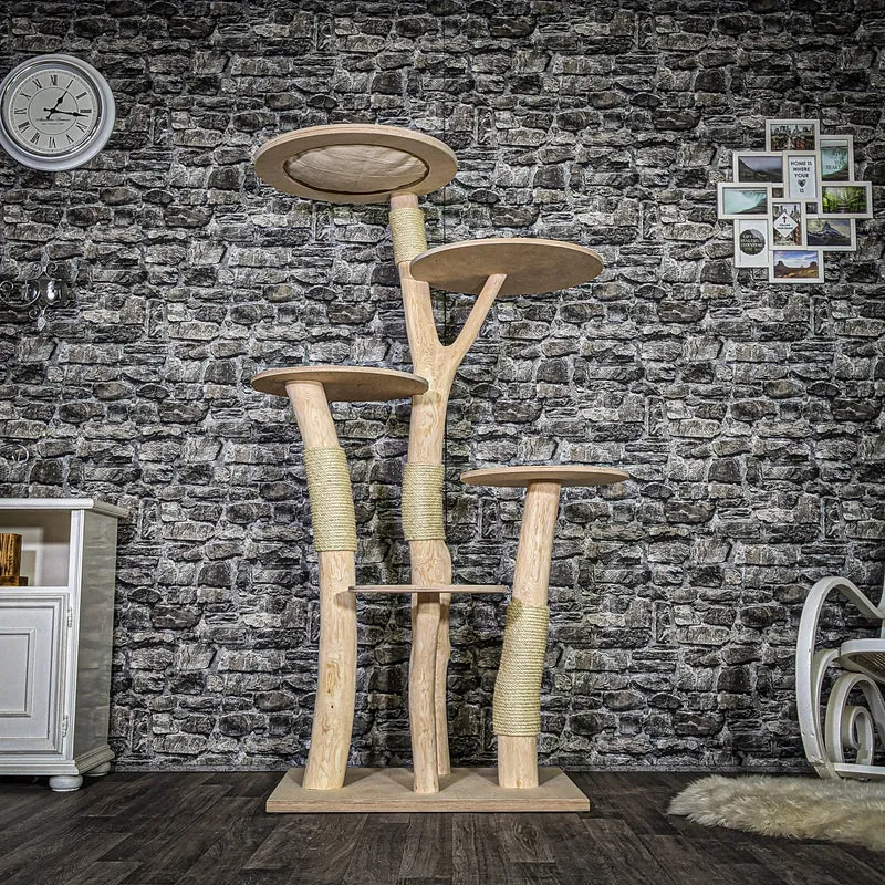 Naturkratzbaum 3725 Kratzbaum Natur Holz Design 175 cm hoch Katzenbaum