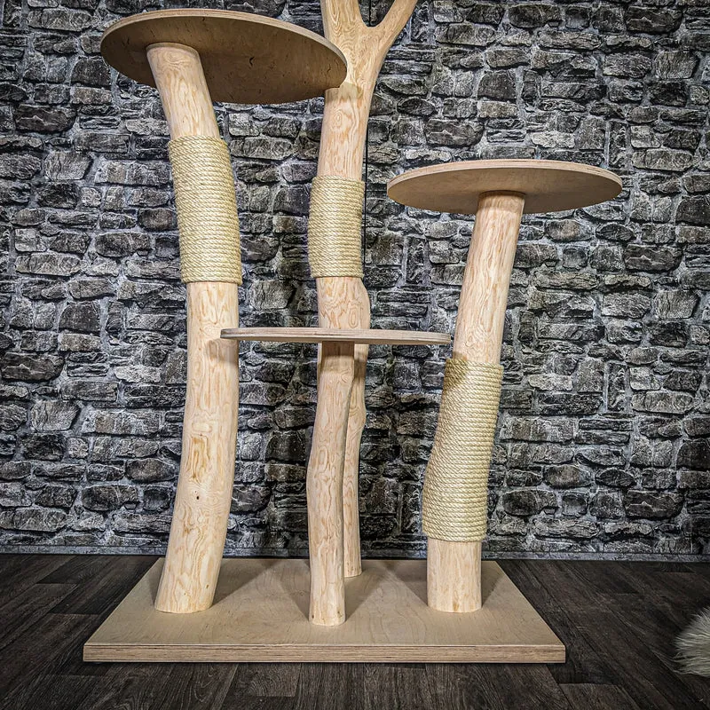 Naturkratzbaum 3725 Kratzbaum Natur Holz Design 175 cm hoch Katzenbaum
