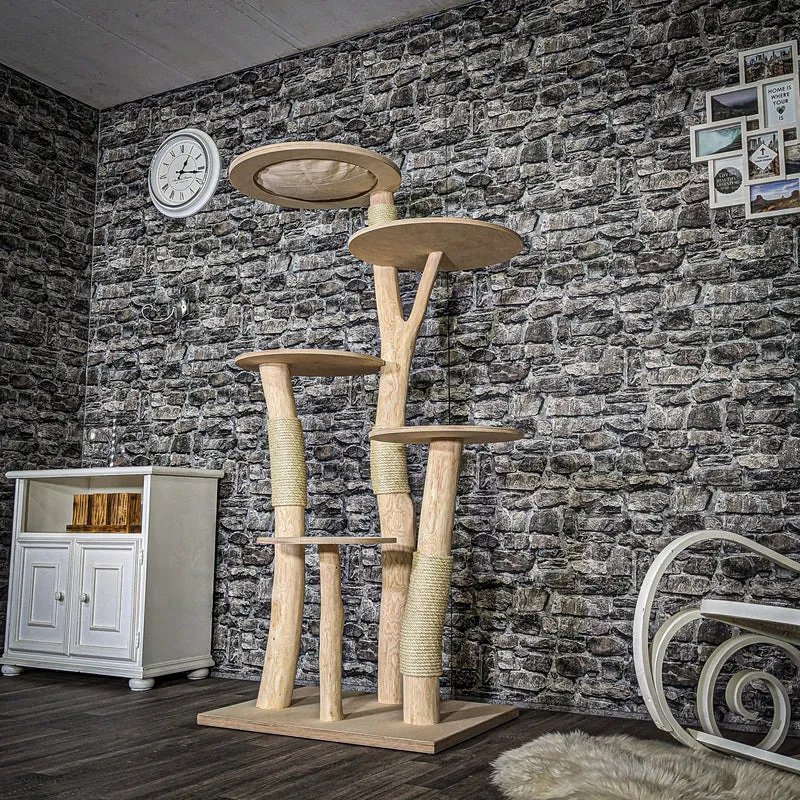 Naturkratzbaum 3725 Kratzbaum Natur Holz Design 175 cm hoch Katzenbaum