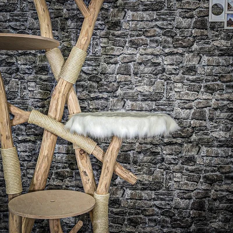 Naturkratzbaum 3711 Kratzbaum Natur Holz Design 225 cm hoch Katzenbaum