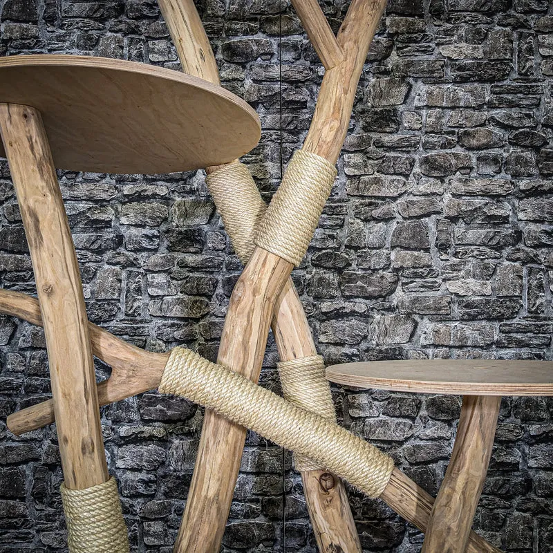Naturkratzbaum 3711 Kratzbaum Natur Holz Design 225 cm hoch Katzenbaum