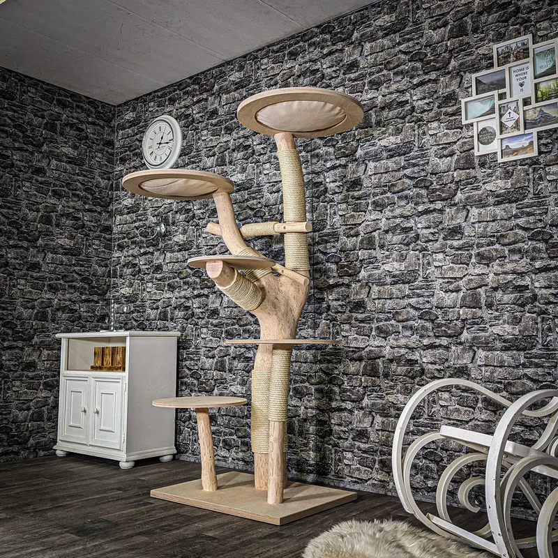 Naturkratzbaum 3723 Kratzbaum Natur Holz Design 177 cm hoch Katzenbaum