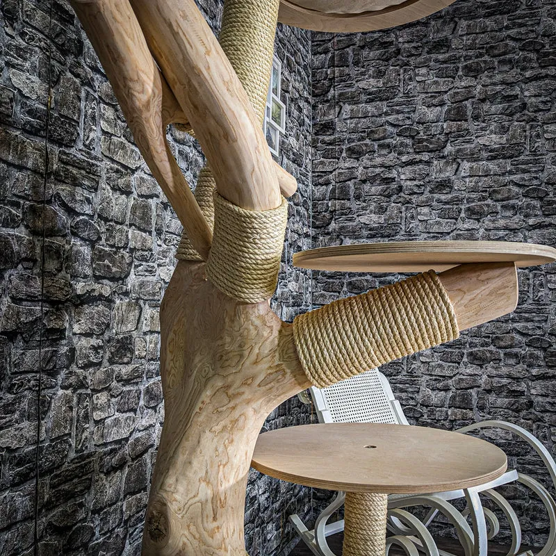 Naturkratzbaum 3723 Kratzbaum Natur Holz Design 177 cm hoch Katzenbaum