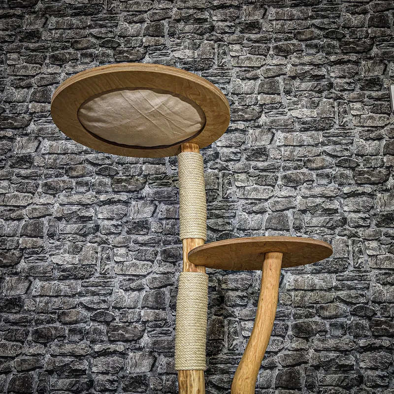 Naturkratzbaum 3722 Kratzbaum Natur Holz Design 146 cm hoch Katzenbaum